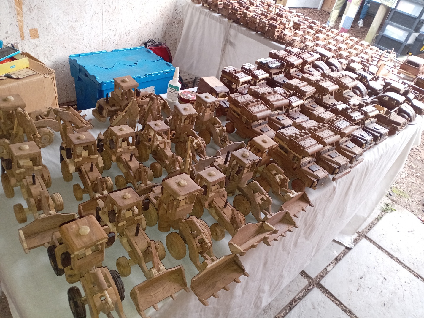 Handmade wooden construction toys